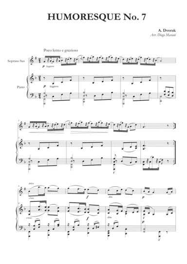 Humoresque No. 7 for Soprano Saxophone and Piano (arr. Diego Marani)