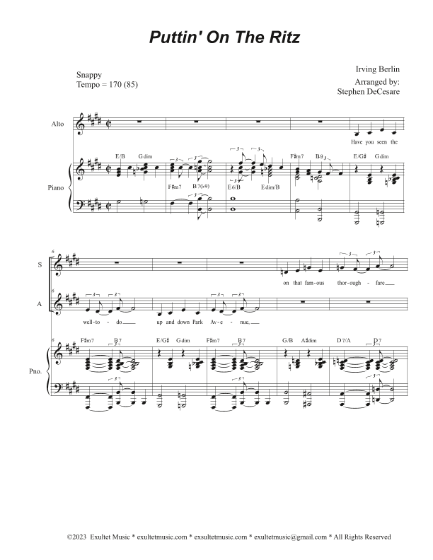 Puttin' On The Ritz (Duet for Soprano and Alto solo) (arr. Stephen DeCesare)