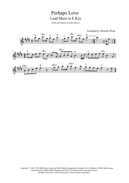Perhaps Love (arr. Miranda Wong)