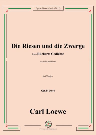 Loewe-Die Riesen und die Zwerge,Op.84 No.4,in C Maor (arr. OSM Press)
