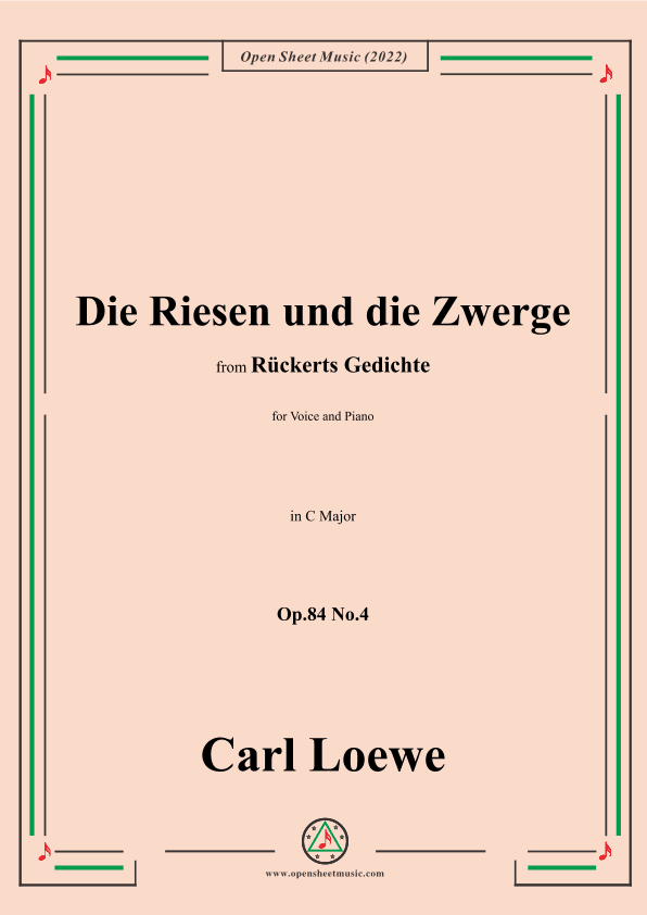 Loewe-Die Riesen und die Zwerge,Op.84 No.4,in C Maor (arr. OSM Press)