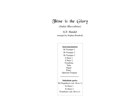 Thine is the Glory (arr. Stephen J. Rumbold)