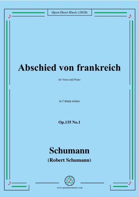 Schumann-Abschied von frankreich,Op.135 No.1 in f sharp minor (arr. MSM)
