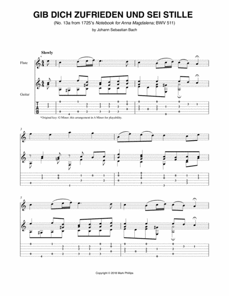 Gib dich zufrieden und sei stille (BWV 511) (arr. Mark Phillips)