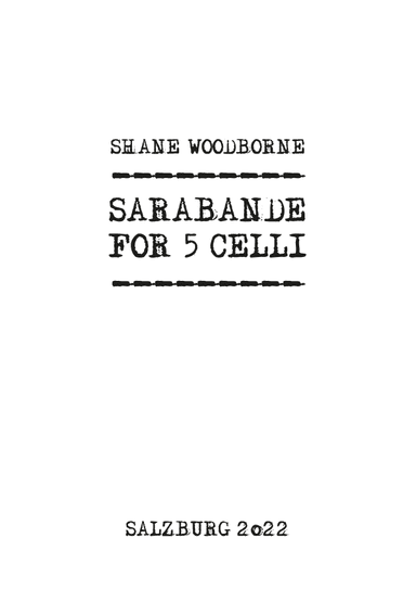 Sarabande for 5 Celli