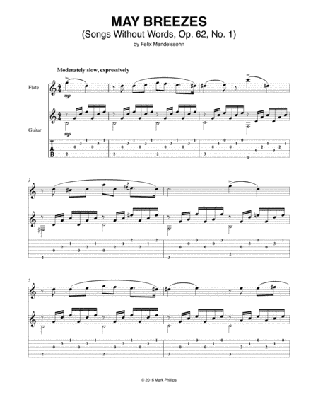 May Breezes (Songs Without Words, Op. 62, No. 1) (arr. Mark Phillips)