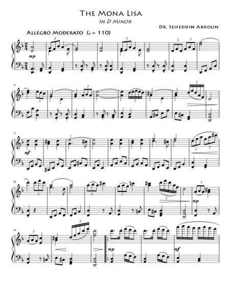 Piano Sonata in D minor: The Mona Lisa