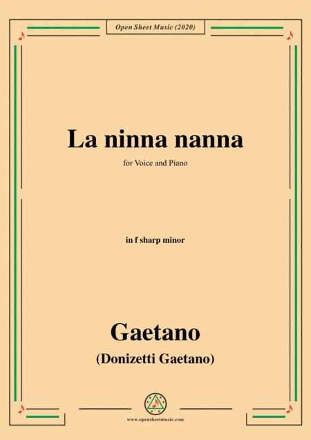 Donizetti-La ninna nanna,in f sharp minor,for Voice and Piano (arr. MSM)