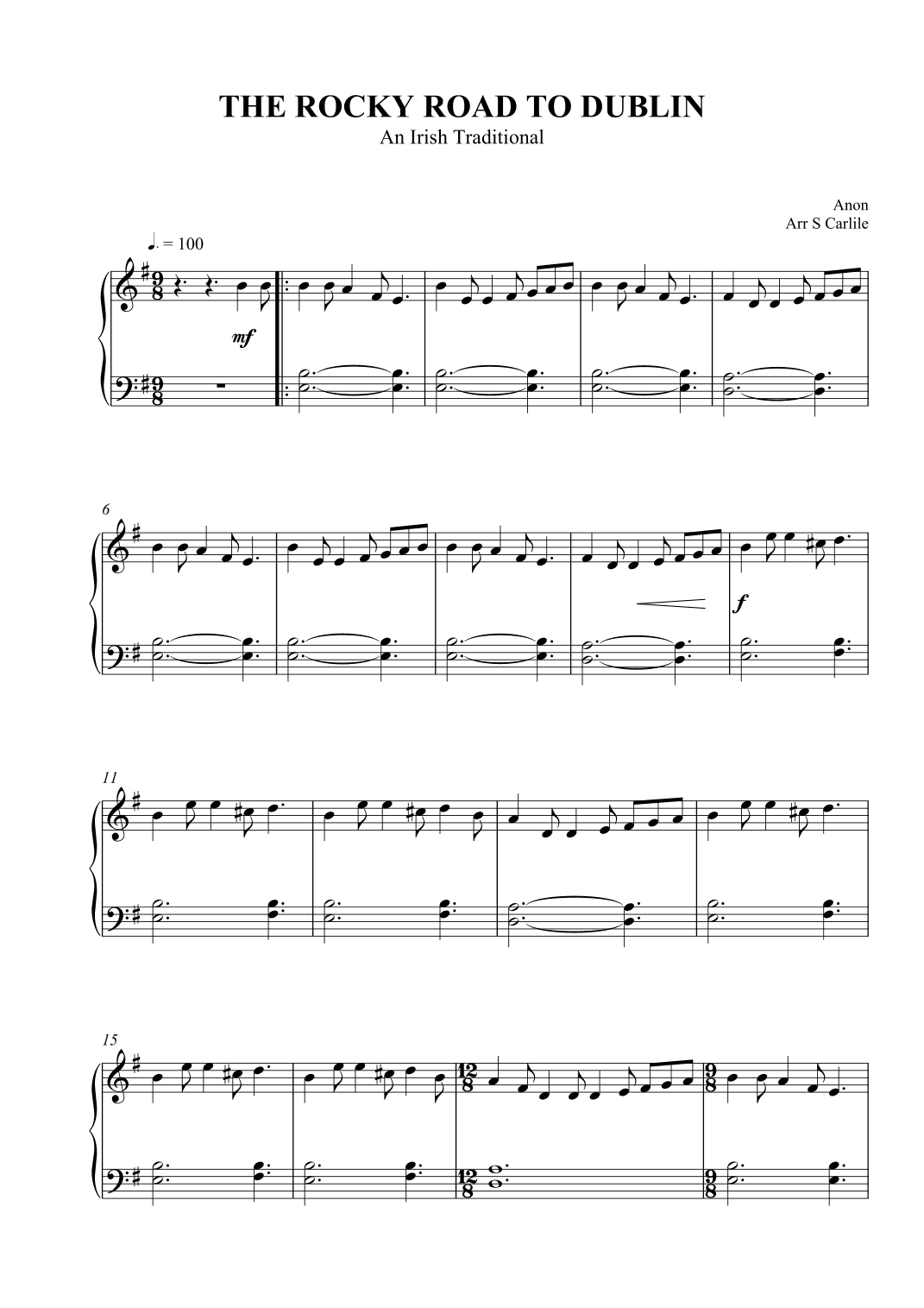 The Rocky Road to Dublin (arr. SCMusic)
