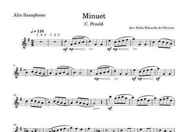 Minuet - Pezold  (Bach) - Easy Arrangement (arr. Fabio Eduardo de Oliveira)