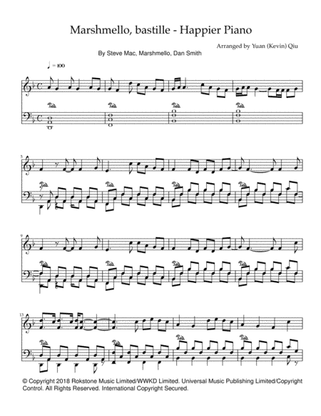 Happier (arr. Yuan (Kevin) Qiu)