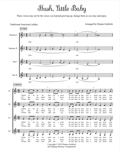 Hush, Little Baby, SSAA a cappella (arr. Dianne Goldrick)