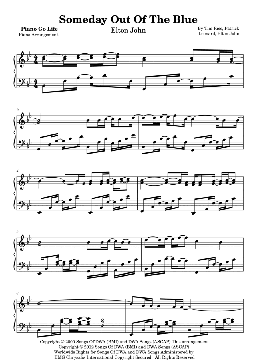 Someday Out Of The Blue (theme From El Dorado) (arr. Piano Go Life)