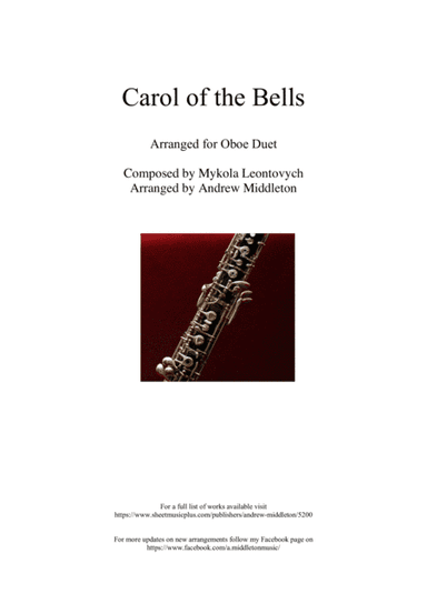 Carol of the Bells arranged for Oboe Duet (arr. Andrew Middleton)