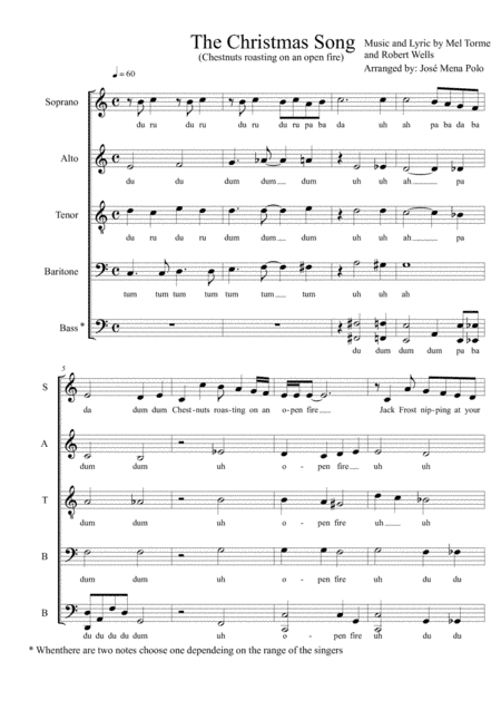 The Christmas Song (Chestnuts Roasting On An Open Fire) (arr. Jose Mena Polo)