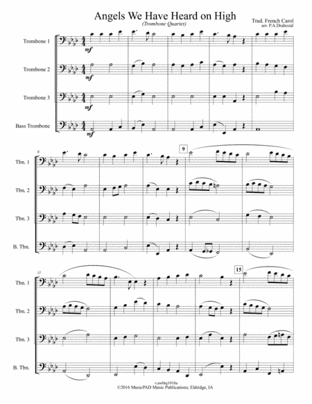 Angels We Have Heard on High (Trombone Quartet) (arr. Peter A. Drahozal)
