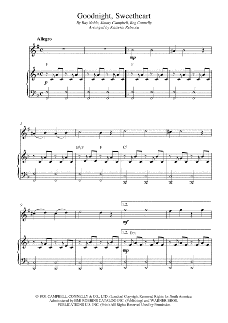 Goodnight Sweetheart (arr. Kaiserin Rebecca)