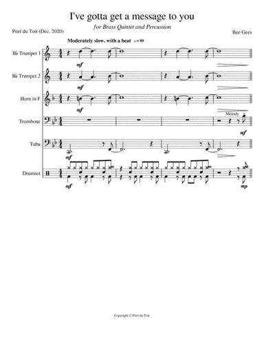 I've Gotta Get A Message To You (arr. Peet du Toit)