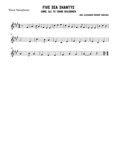 Five sea shanties (arr. Alexander Bosrup Karlsen)