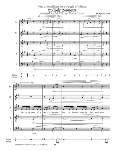 3 Quodlibets for a Gaggle of Ghouls (Choral Version) : SSATB Choir, Soloists and Percussion