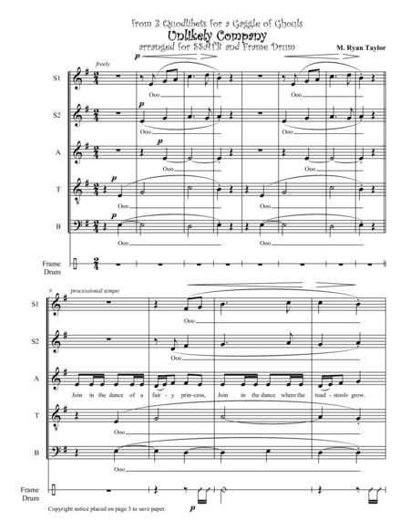 3 Quodlibets for a Gaggle of Ghouls (Choral Version) : SSATB Choir, Soloists and Percussion