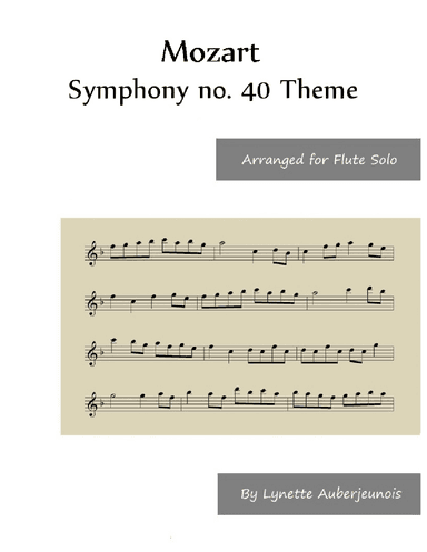 Symphony no. 40 Theme - Flute Solo (arr. Lynette Auberjeunois)