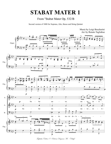 BOCCHERINI - STABAT MATER (1) -From "Stabat Mater" Op. 532/B - Arr. for SAB and Organ (arr. Renato Tagliabue)