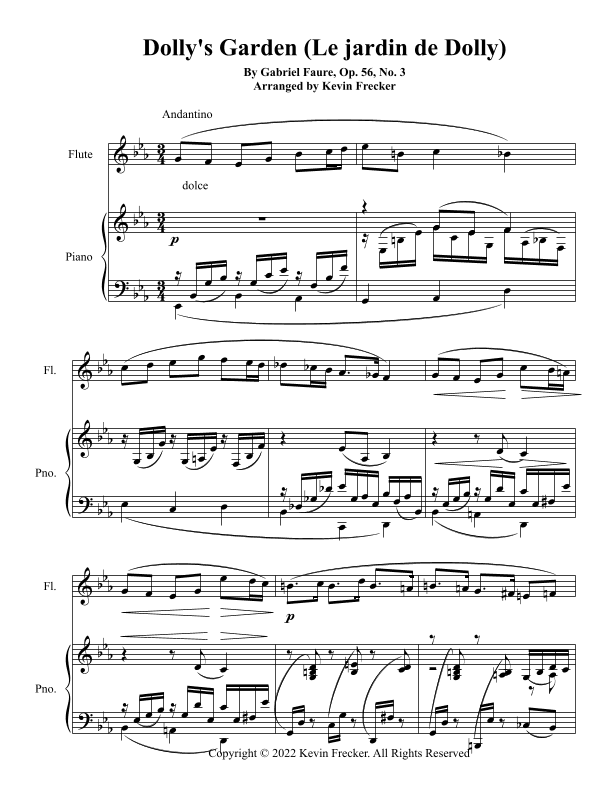 Dolly's Garden (Le jardin de Dolly) (arr. Kevin Frecker)