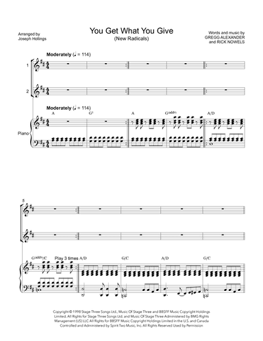 You Get What You Give (arr. Joseph Hollings)