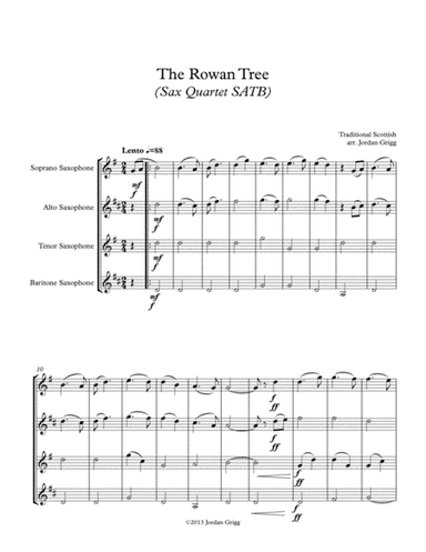 The Rowan Tree (Sax Quartet SATB) (arr. Jordan Grigg)