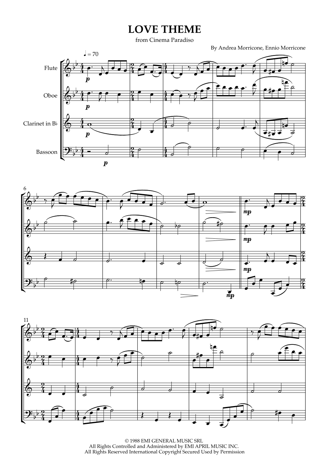 Love Theme (tema D'amore) (arr. Karen Gueiros)