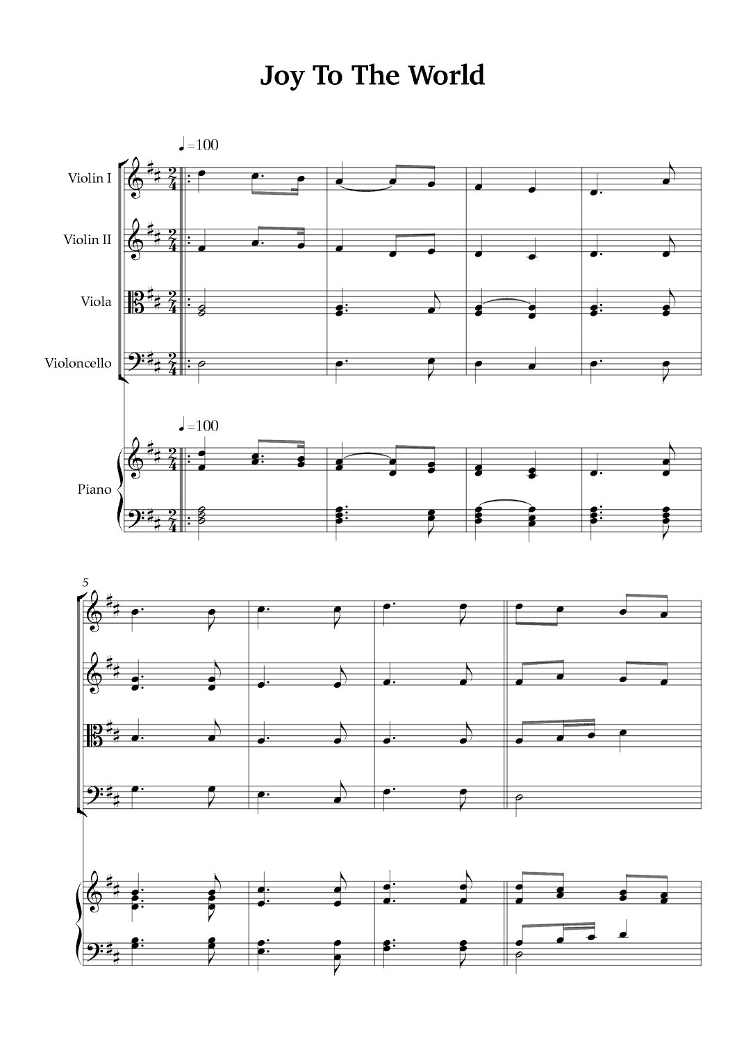 Joy To The World (arr. Karen Gueiros)