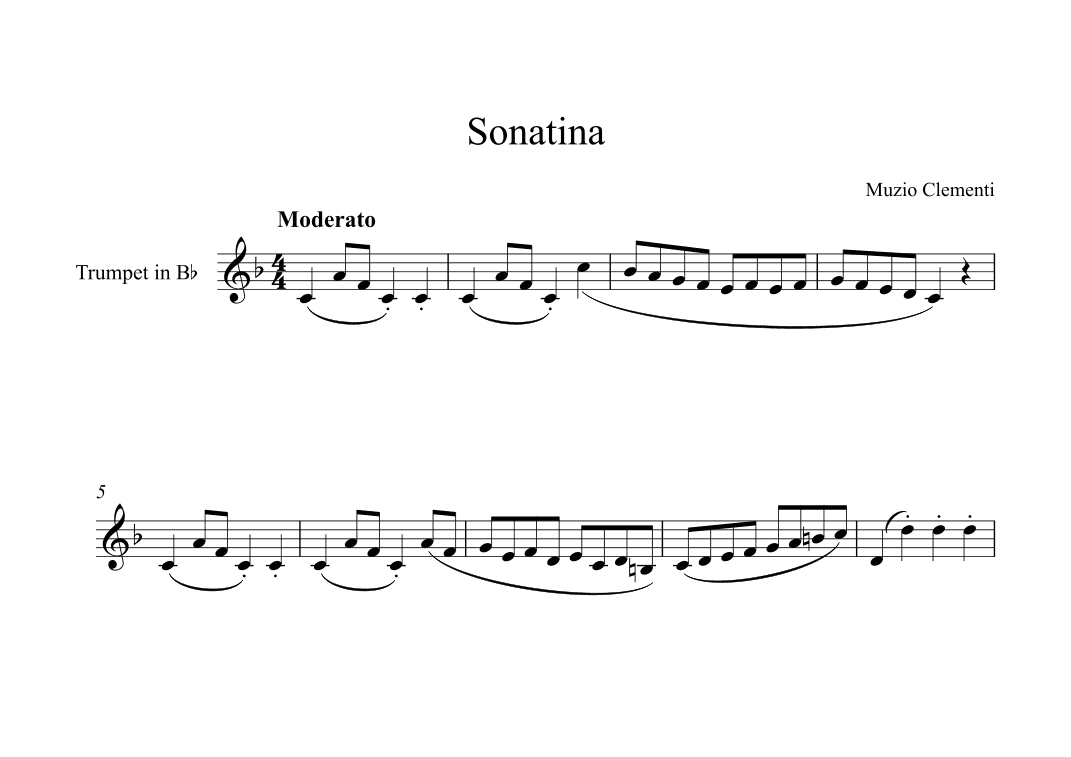 Sonatina (In C Major) - Muzio Clementi (Trumpet) (arr. Digital Book Music)