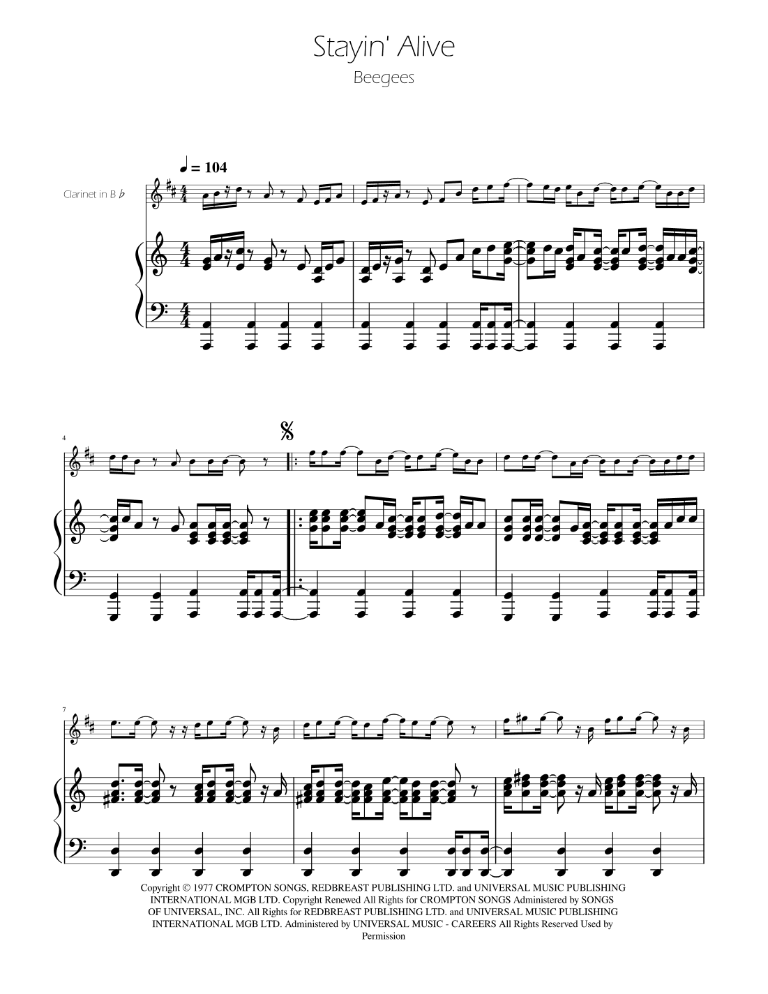 Stayin' Alive (arr. Ygor Nunes)
