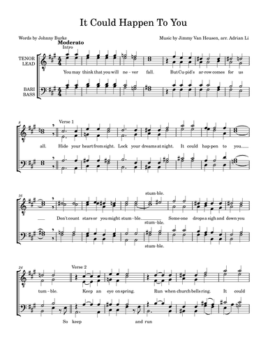 It Could Happen To You (arr. Adrian Li)