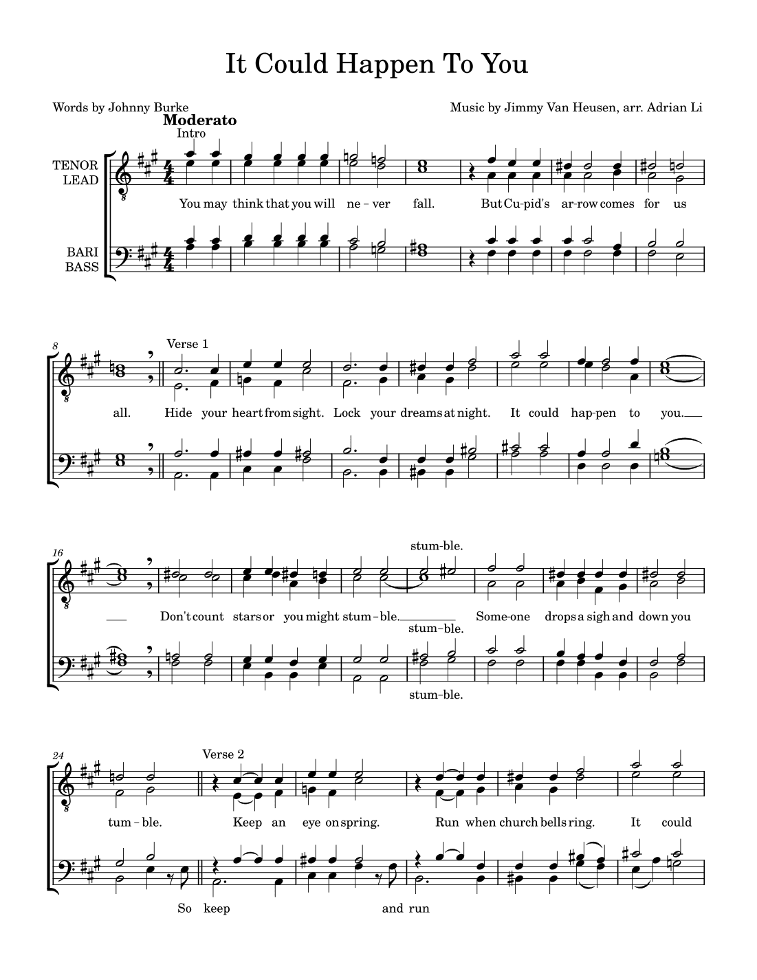 It Could Happen To You (arr. Adrian Li)