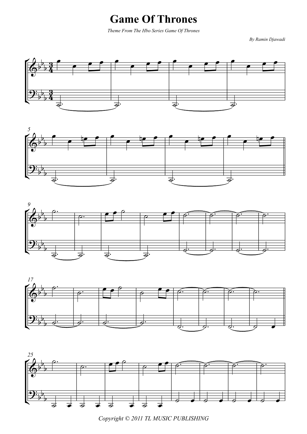Game Of Thrones (arr. Wesley S. SIlva)