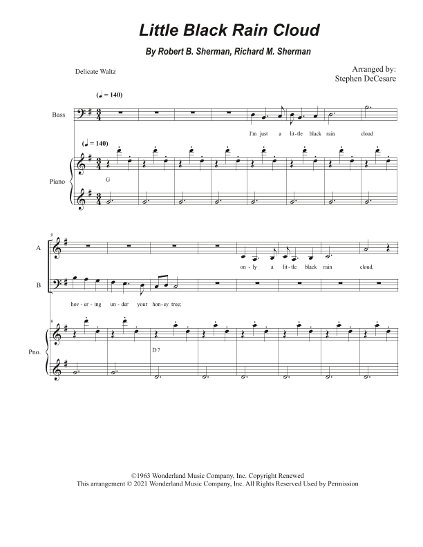 Little Black Rain Cloud (arr. Stephen DeCesare)