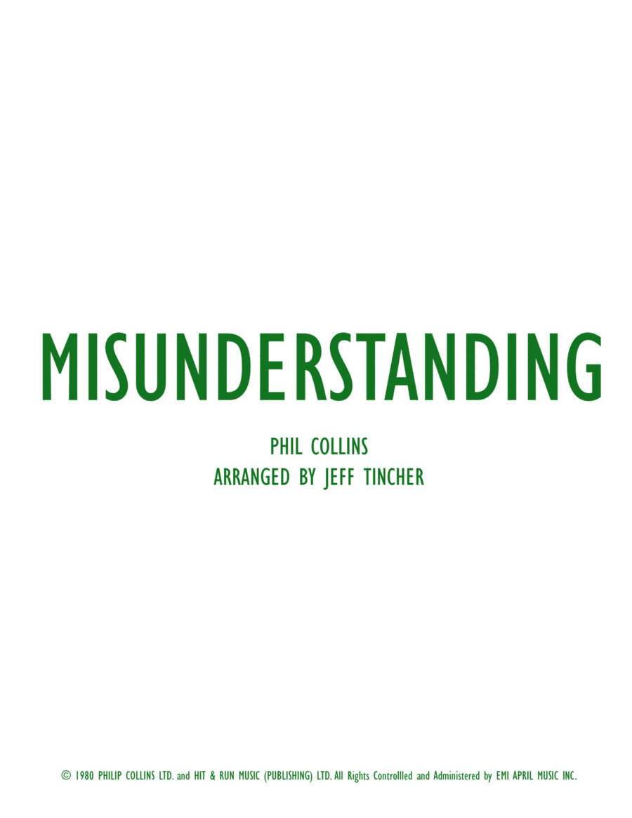 Misunderstanding (arr. Jeff Tincher)