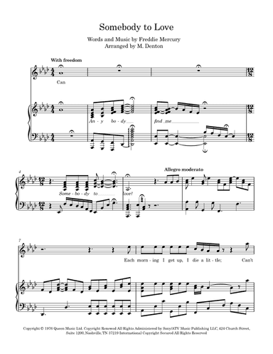 Somebody To Love (arr. Margaret Denton)
