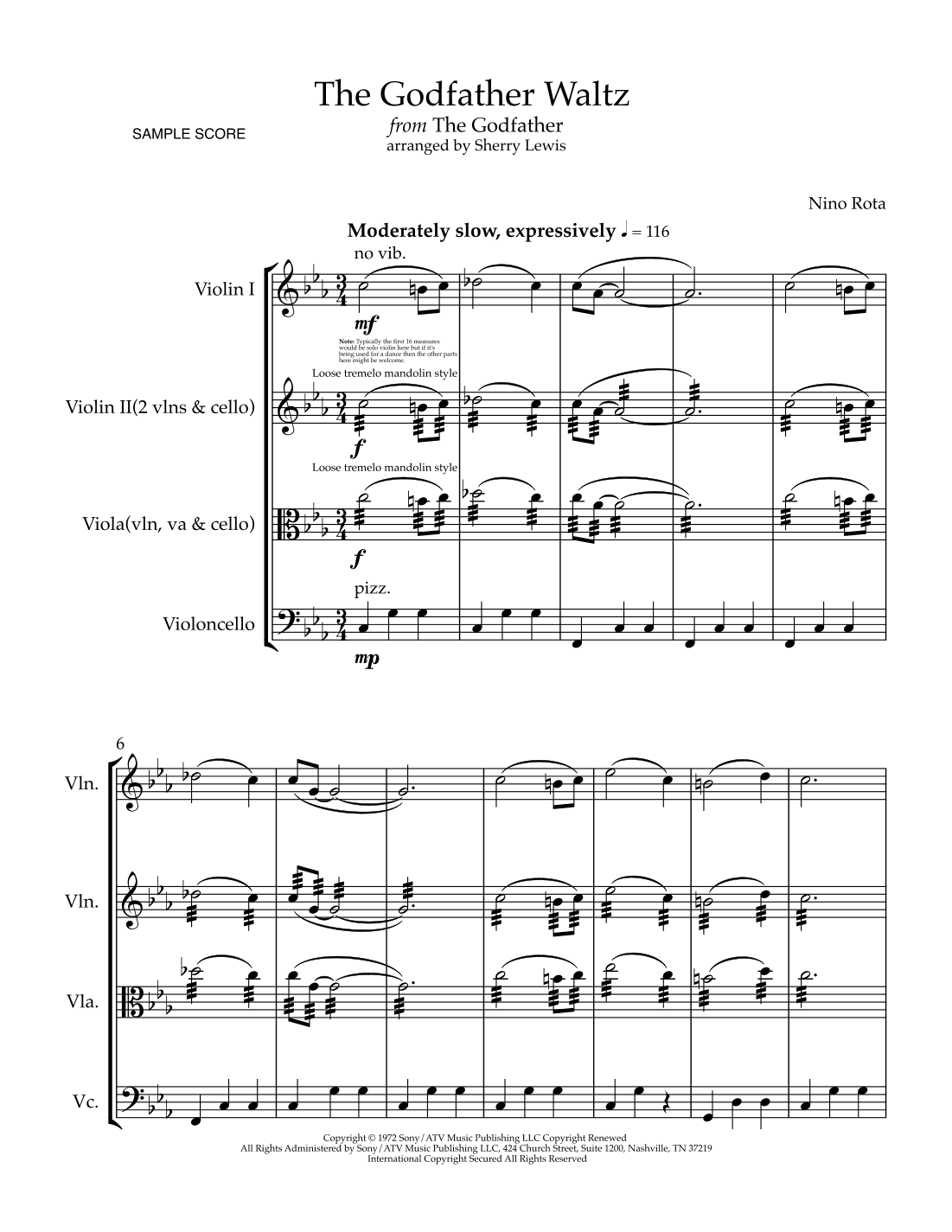 The Godfather Waltz (arr. Sherry Lewis)