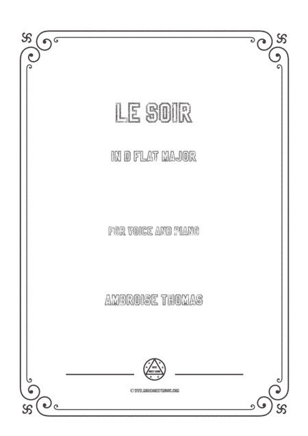 Thomas-Le soir in D flat Major,for Voice and Piano (arr. MSM)