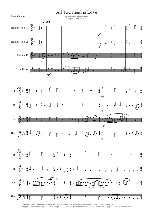All You Need Is Love (arr. Matthew pyeon)