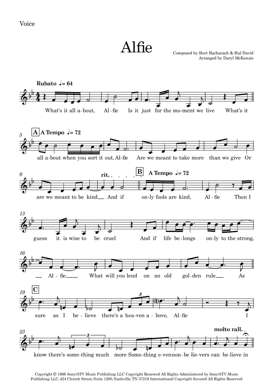 Alfie (arr. Daryl McKenzie)