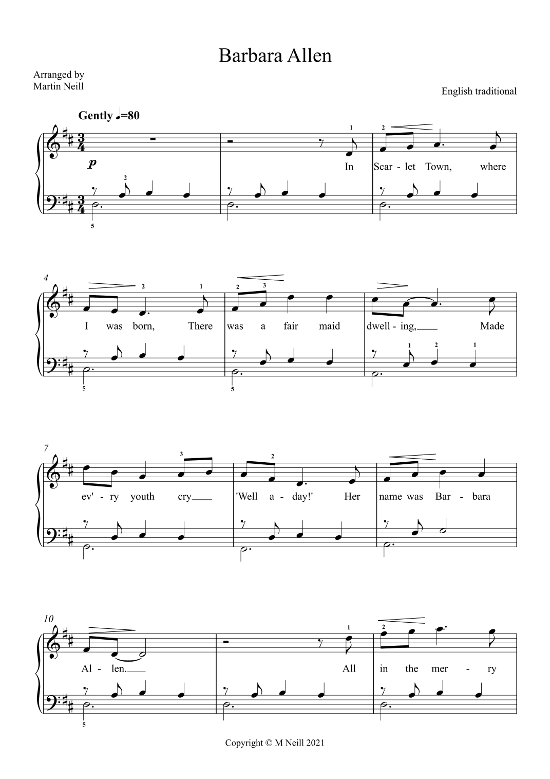 Barbara Allen (arr. Martin Neill)