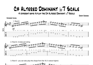 C# Altered Dominant bb7 Scale (4 Ways to Play)