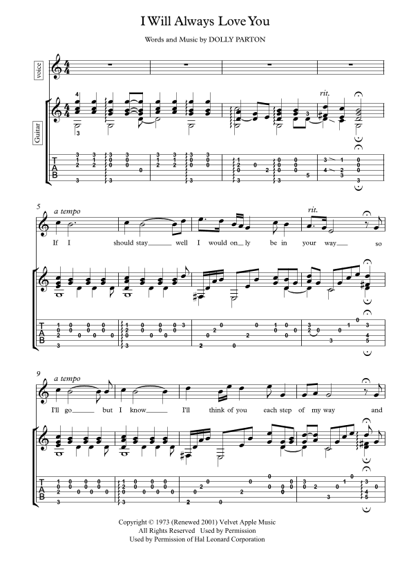 I Will Always Love You (arr. Museos)