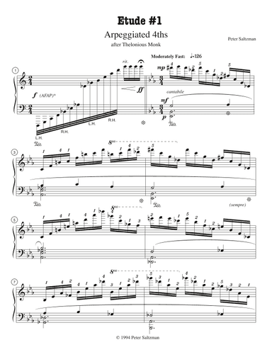 Etude in Arpeggiated 4ths for Solo Piano