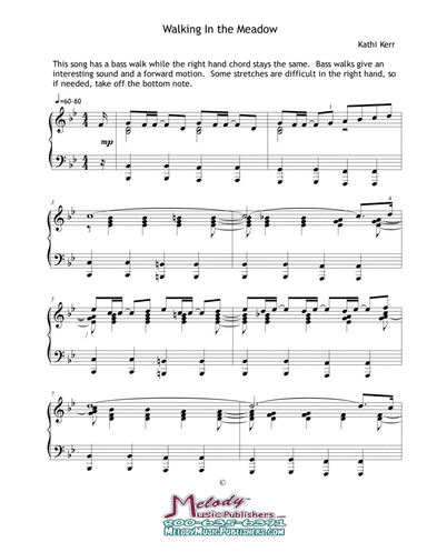 Piano solo late intermediate - Walking in the Meadow