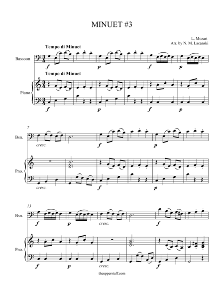 Minuet #3 (arr. Nick Lacanski)